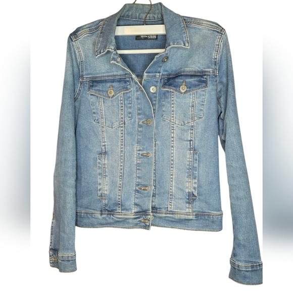 ARTICLES OF SOCIETY Los Angeles Denim Jacket Womens Sz. Small Blue Jean Cotton - Picture 1 of 6